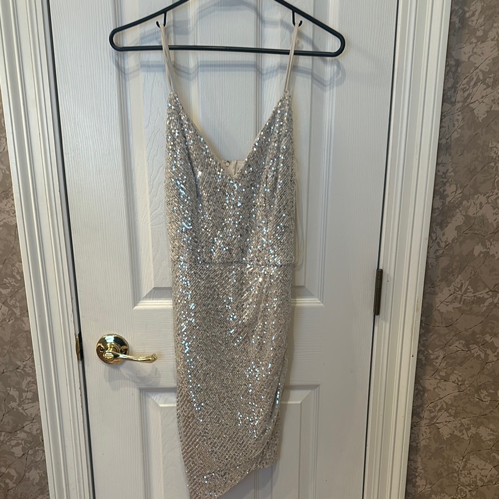 Glamorous Silver Sequin Dress